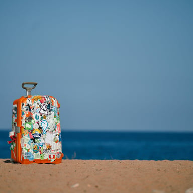 Suitcase on the beach